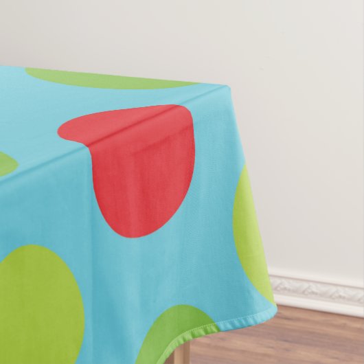 Monogram Retro Polka Dots Kerst Tafelkleed (Voorbeeld)