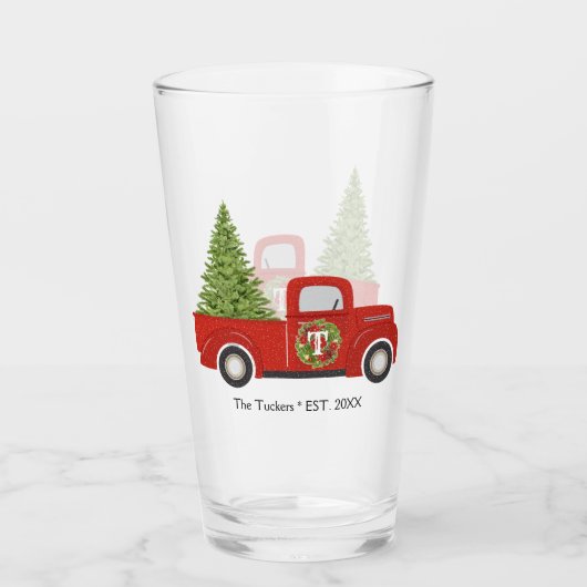 Monogram  Retro Red Truck Glas (Voorkant)