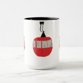 Monogram retro rode ski gondel lift gepersonalisee mok (Midden)