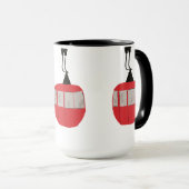 Monogram retro rode ski gondel lift gepersonalisee mok (Voorkant rechts)