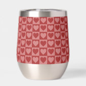 Monogram Retro Rood en Roze Hart Patroon (Achterkant)