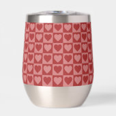 Monogram Retro Rood en Roze Hart Patroon (Voorkant)