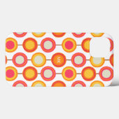 Monogram Retro Roze Oranje Chic Meisjesachtig Patr Case-Mate iPhone Case (Achterkant (horizontaal))