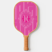 Monogram Retro Roze Patroon Pickleball Paddle (Voorkant)