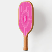 Monogram Retro Roze Patroon Pickleball Paddle (Links)