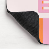 Monogram Retro Roze Sinaasappel Muismat (Hoek)