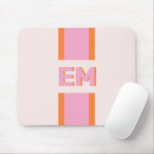 Monogram Retro Roze Sinaasappel Muismat (Met muis)