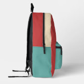 Monogram retro sinaasappel en blauw bedrukte rugzak (Links)