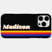 Monogram retro strepen Case-Mate iPhone case (Achterkant (horizontaal))