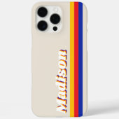 Monogram retro strepen Case-Mate iPhone case (Achterkant)