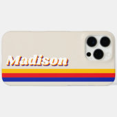 Monogram retro strepen Case-Mate iPhone case (Achterkant (horizontaal))