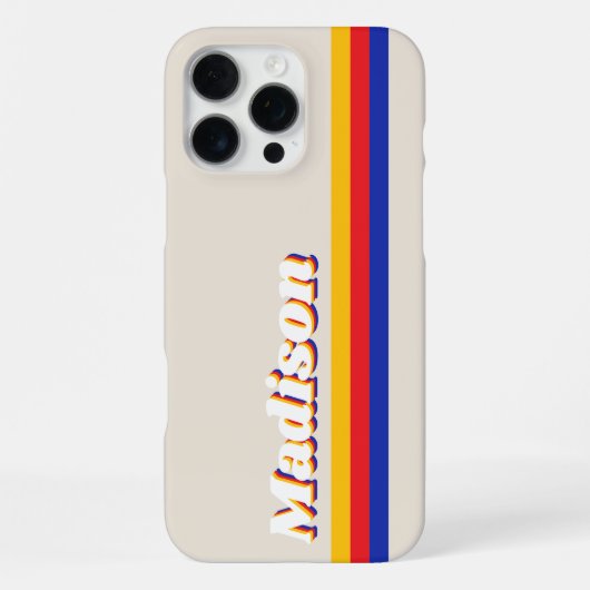 Monogram retro strepen iPhone hoesje (Achterkant)