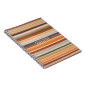 Monogram retro strepen  kleurrijk abstract notitieboek (Rechterzijde)