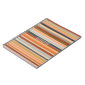 Monogram retro strepen  kleurrijk abstract notitieboek (Linkerzijde)