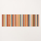 Monogram retro strepen  zonsondergang yogamat (Achterkant (horizontaal))