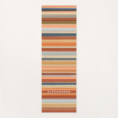 Monogram retro strepen  zonsondergang yogamat (Voorkant)