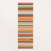 Monogram retro strepen  zonsondergang yogamat (Achterkant)