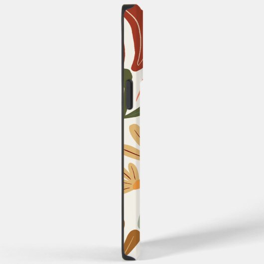 Monogram Retro Terracotta Floral Boho Case-Mate iPhone Case (Achterkant / Rechts)