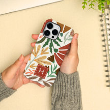 Monogram Retro Terracotta Floral Boho