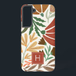 Monogram Retro Terracotta Floral Boho Samsung Galaxy Hoesje<br><div class="desc">Monogram Retro Terracotta Floral Boho Samsung Galaxy S22  Hoesje. Perfect als een op maat gemaakt geschenk aan een meisje,  dochter,  je vriend of kantoorgenoot.</div>