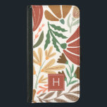 Monogram Retro Terracotta Floral Boho<br><div class="desc">Monogram Retro Terracotta Floral Boho Samsung Galaxy S5 Wallet Case. Perfect als een op maat gemaakt geschenk aan een meisje,  dochter,  je vriend of kantoorgenoot.</div>