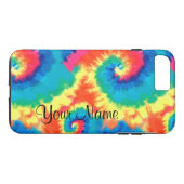 Monogram Retro Tie Dye Case-Mate iPhone Case (Achterkant (Horizontaal))