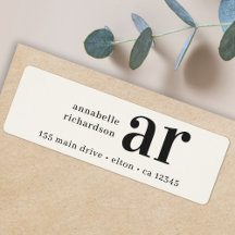  monogram Retro Typografie Return Address