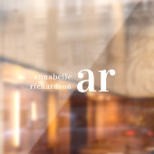 monogram Retro Typografische naamplaat Raamsticker (Vel 2)