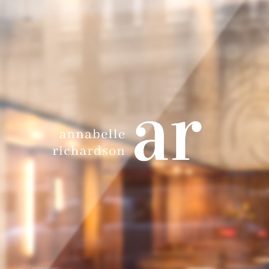 monogram Retro Typografische naamplaat Raamsticker (Vel 2)