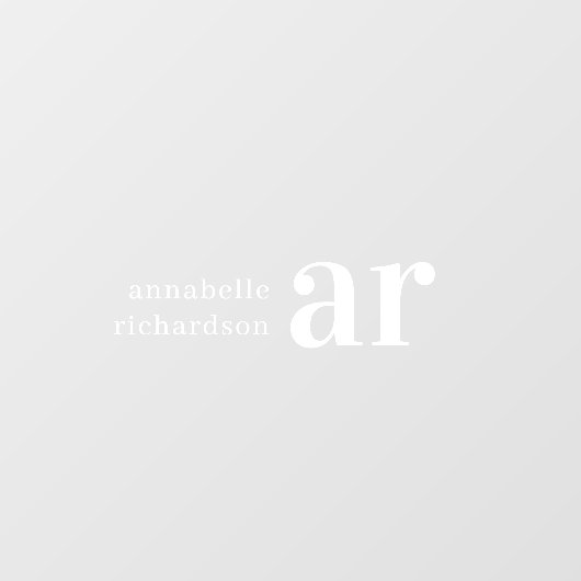 monogram Retro Typografische naamplaat Raamsticker (Vel)