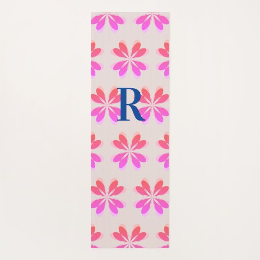 Monogram Retro ventilatorroze roze beige Yogamat (Achterkant)