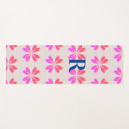Monogram Retro ventilatorroze roze beige Yogamat (Voorkant (horizontaal))