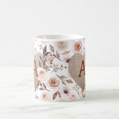 Monogram retro Waterverf floraal Koffiemok (Center)