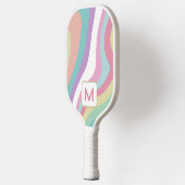 Monogram Retro Waves Kleurrijk  Pickleball Paddle (Links)