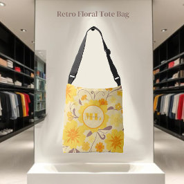 Monogram Retro Zonneschijn Bloemgele Bloemen Crossbody Tas
