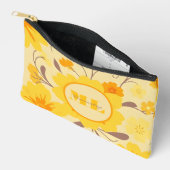 Monogram Retro Zonneschijn Bloemgele Bloemen Etui (Open)