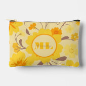 Monogram Retro Zonneschijn Bloemgele Bloemen Etui (Voorkant)