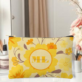 Monogram Retro Zonneschijn Bloemgele Bloemen Etui