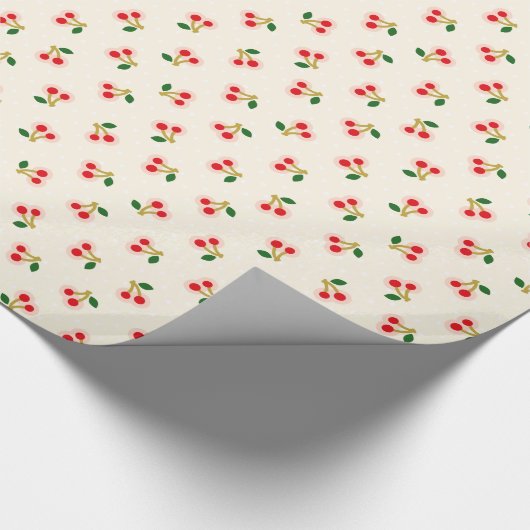 Monogram Retrogirale rode kersen Cadeaupapier (Hoek)