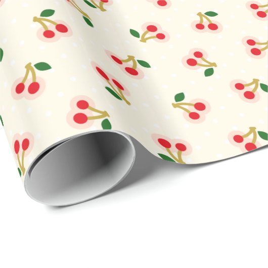 Monogram Retrogirale rode kersen Cadeaupapier (Rol Hoek)