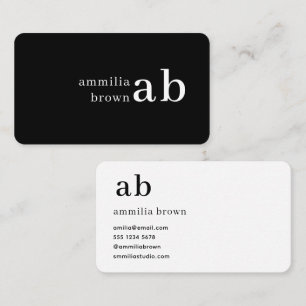  monogram   Retrotypografie minimalistisch Visitekaartje