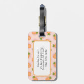 Monogram Retroze oranje anananassepatronen Bagagelabel (Achterkant verticaal)