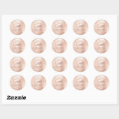 Monogram Return Address Crown Royal Blush Rosse Ronde Sticker (Vel)