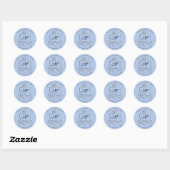 Monogram Return Address Crown Royal Silver Blue Ronde Sticker (Vel)