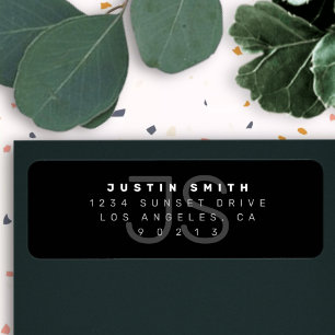 Monogram Return Address Label