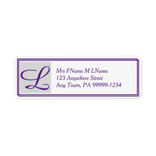 Monogram Return Address Label (Voorkant)