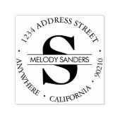 Monogram Return Address Self Inking Rubber Stamp Zelfinktende Stempel (Design)