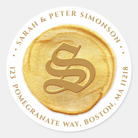 Monogram Return Address Sticker (Voorkant)