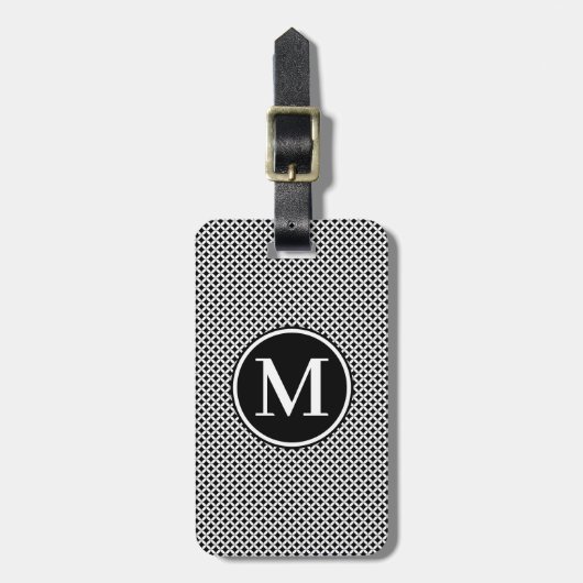 Monogram RF Black Diamond Dot Bagagelabel (Voorkant verticaal)
