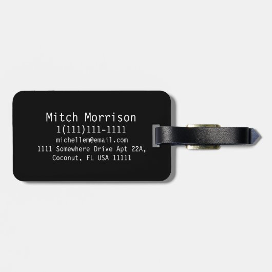 Monogram RF Black Diamond Dot Bagagelabel (Achterkant horizontaal)